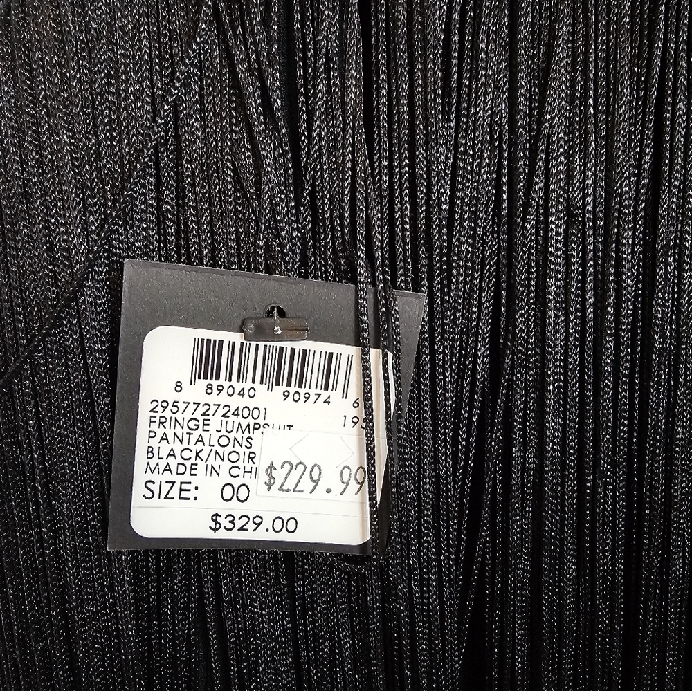 Club Monaco size 00 Fringe Jumpsuit in black NWT - Picture 6 of 8